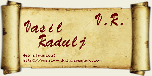 Vasil Radulj vizit kartica